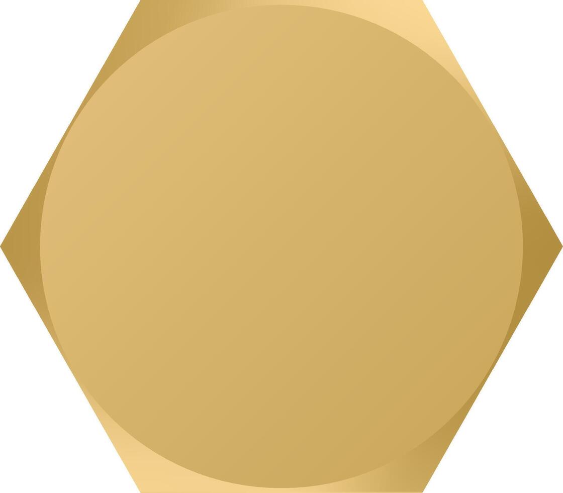 Golden hexagon shape creating a modern and elegant background, ideal for luxury, premium or award winning designs, with transparent background for easy integration into any project vector