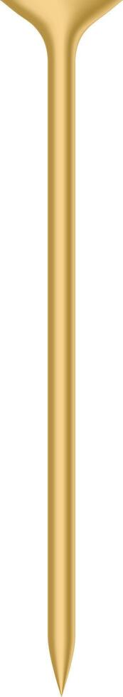 Realistic illustration featuring a golden golf tee, isolated on a transparent background, serving as an ideal graphic design element for golf related projects and themes vector