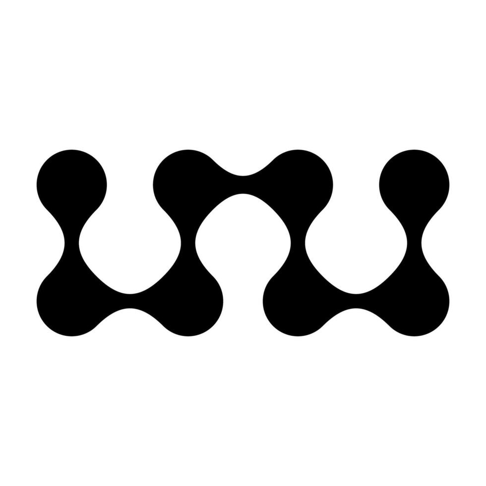 Metaball Connect Dots icon, abstract geometric shape. Connected blobs. illustration. vector