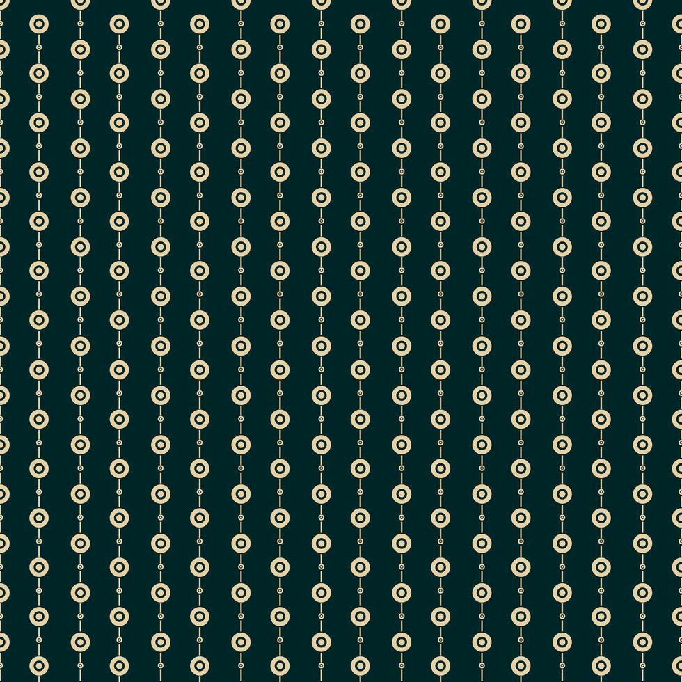 A Seamless Geometric Circle Chain Pattern with Elegant design, features a vertical arrangement of concentric circles linked by small diamond connectors vector