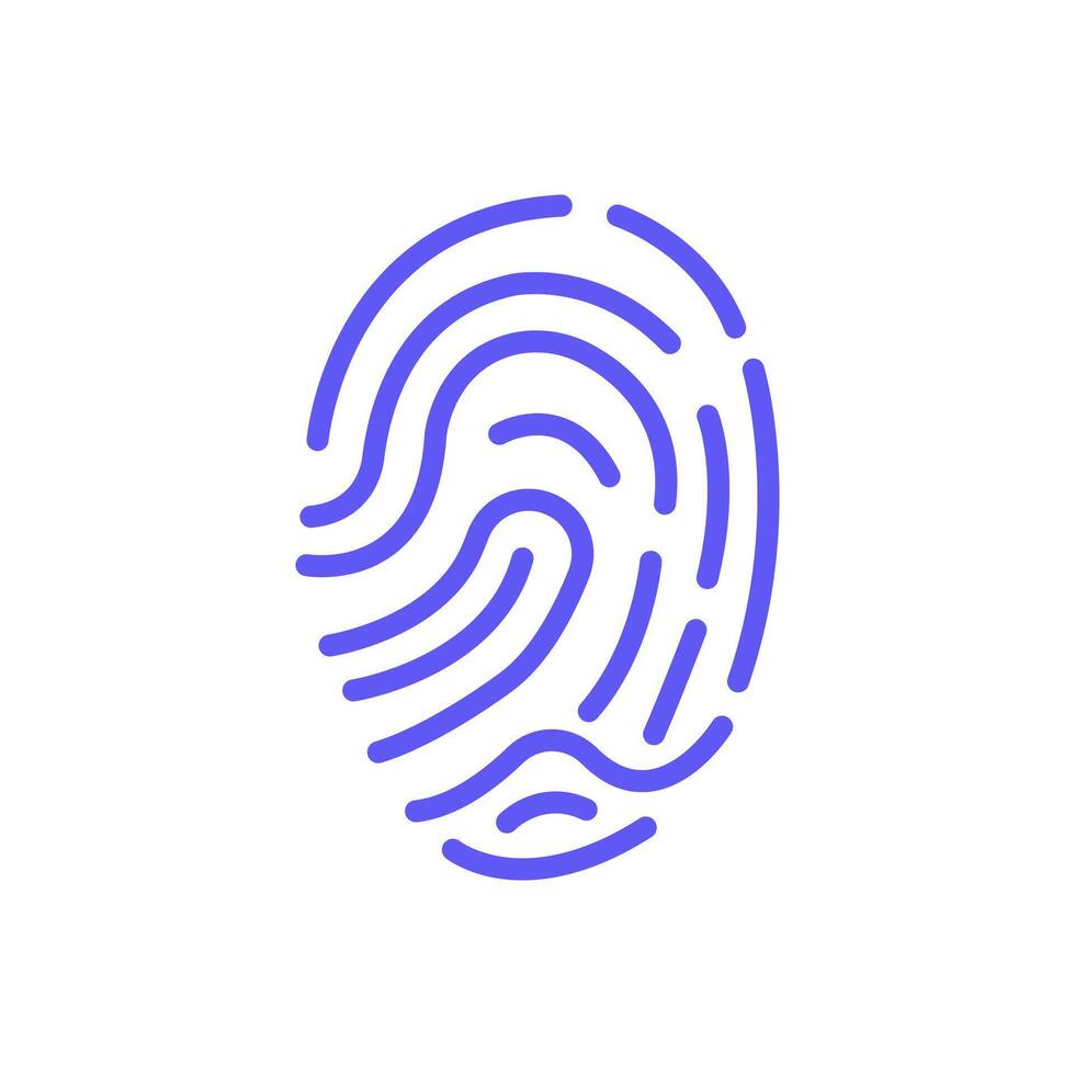 Fingerprint Icon Security Authentication Design vector