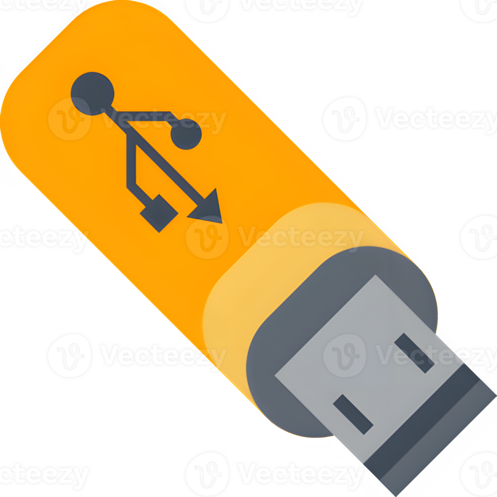 Portable USB drive for data storage and transfer needs in a compact and convenient design solution png