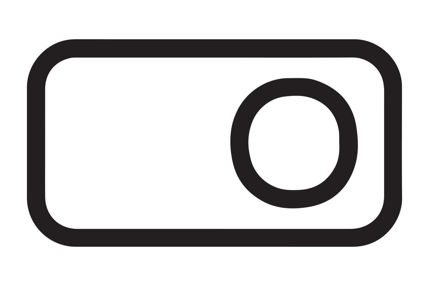 Minimalist Black and White OnOff Toggle Switch Icon Design, Simple User Interface Element, Modern Graphic, Clean Aesthetic, Digital Technology Symbol vector