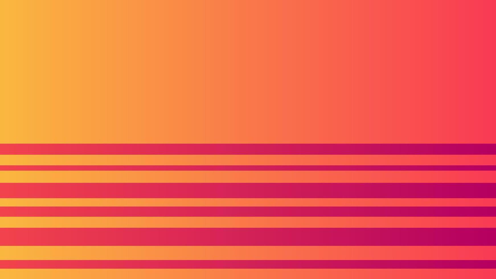 Abstract Sunset Ombre Gradient Background with Horizontal Stripes, Minimal Orange Red Geometric Design vector