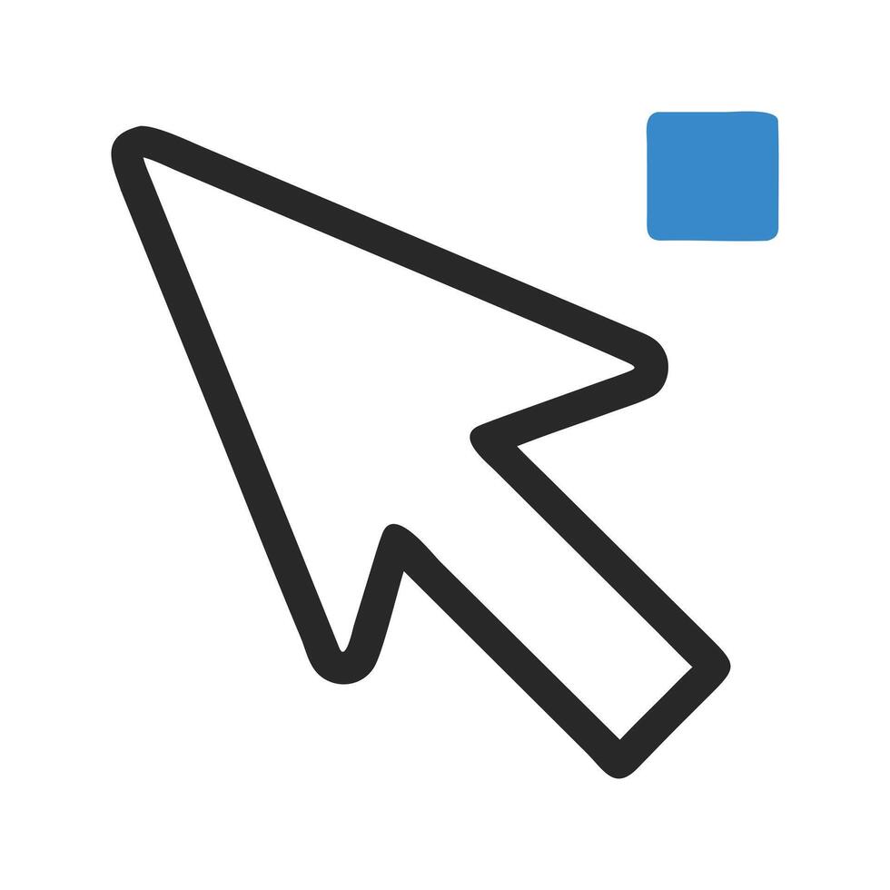 Outline Arrow Pointer with Selection Box Against White Background vector