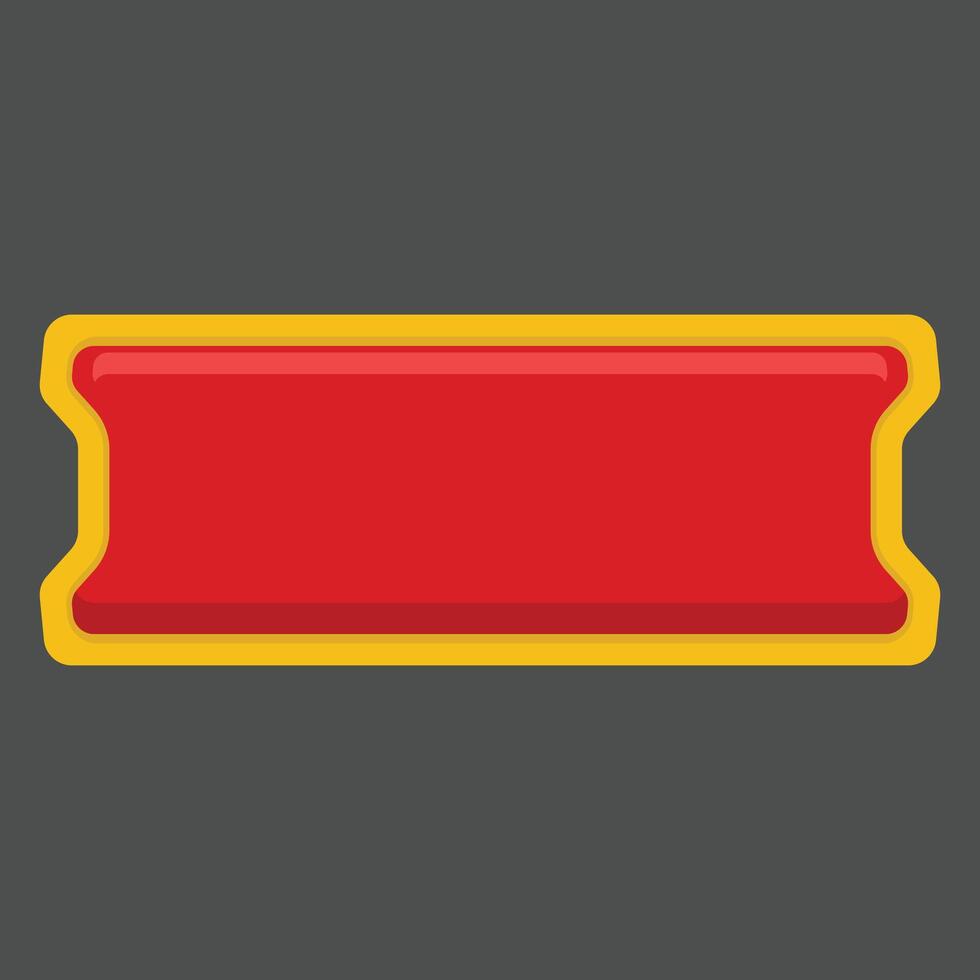 Game UI Button Red Gold vector