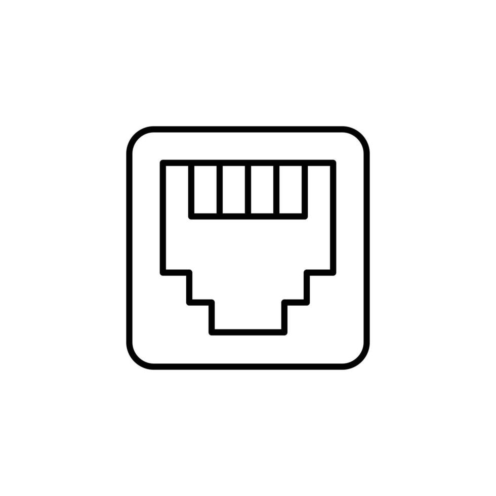 Ethernet Port Icon Lan Network Port Communication Port. vector