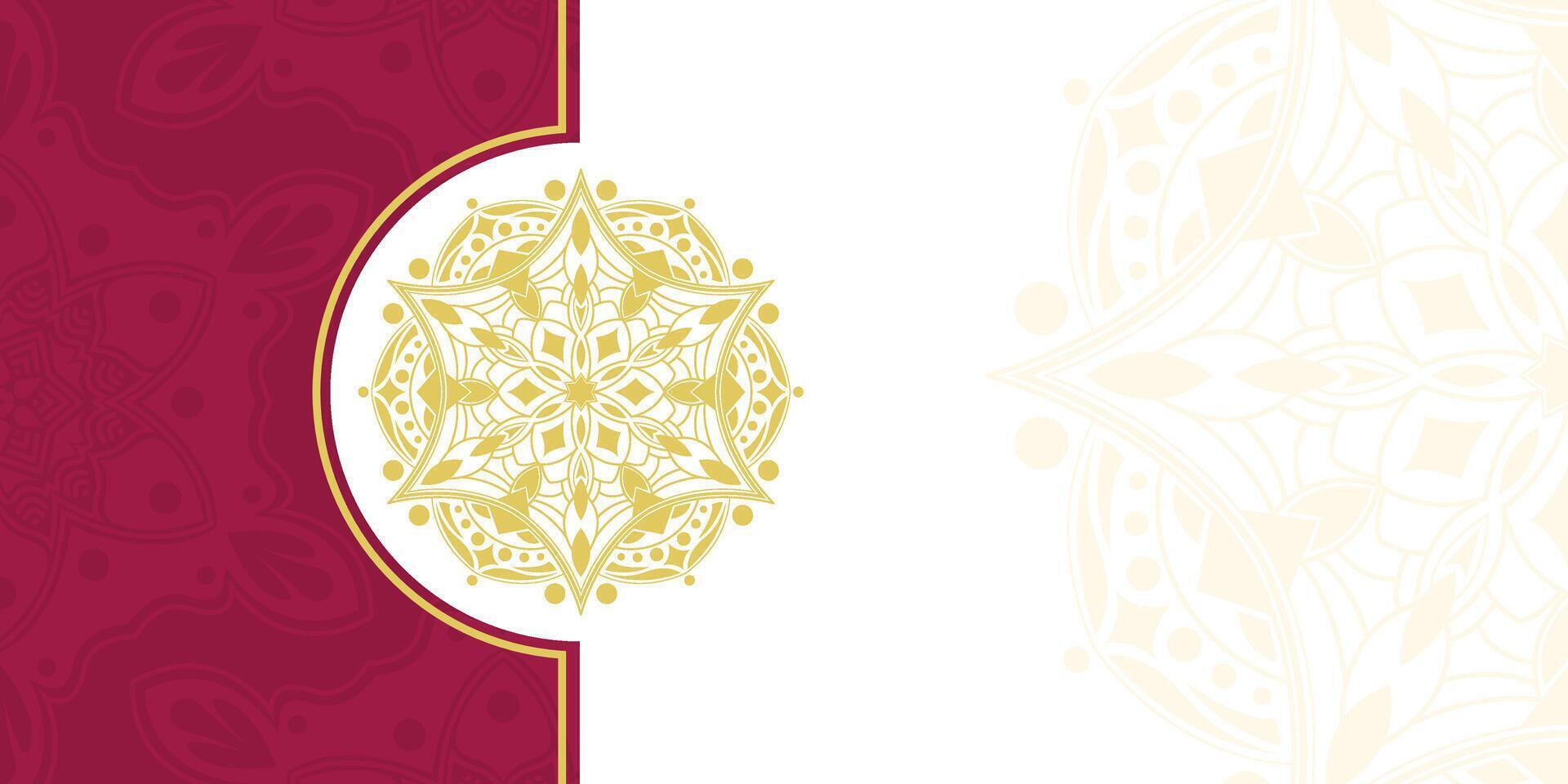 A red and gold background with a circular pattern vector