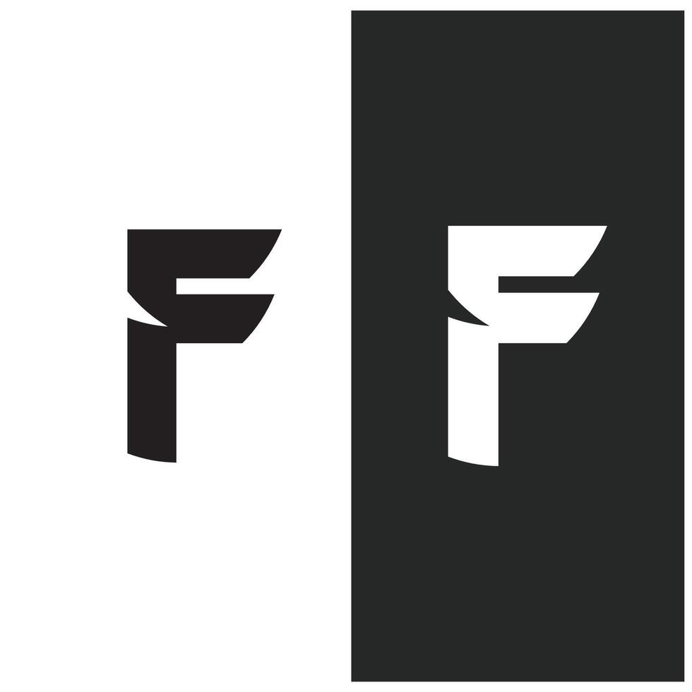 Logo design abstract template initial letter F element with geometry. Modern and minimalist artistic vector