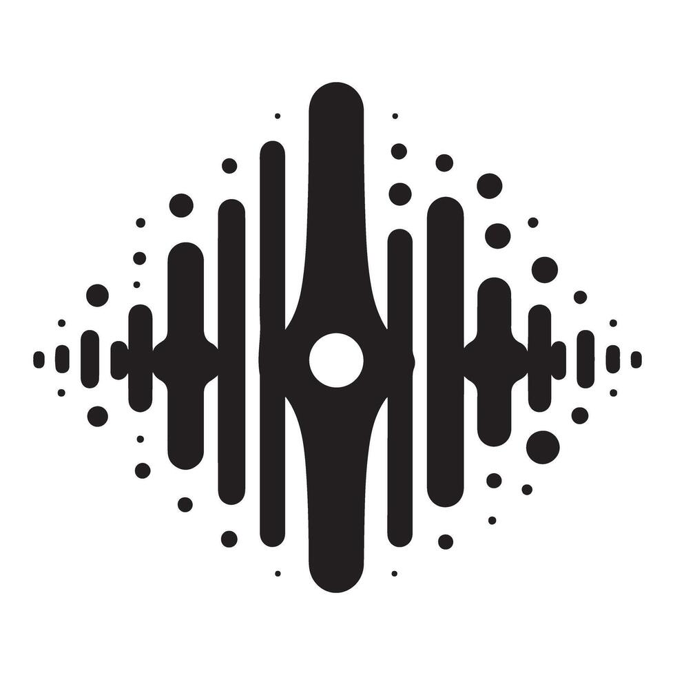 Abstract Symmetrical Sound Wave Equalizer Bars Representing Audio Frequency vector