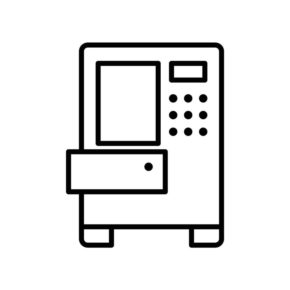 Simple Outline of a Vintage Vending Machine with Drawer Design vector