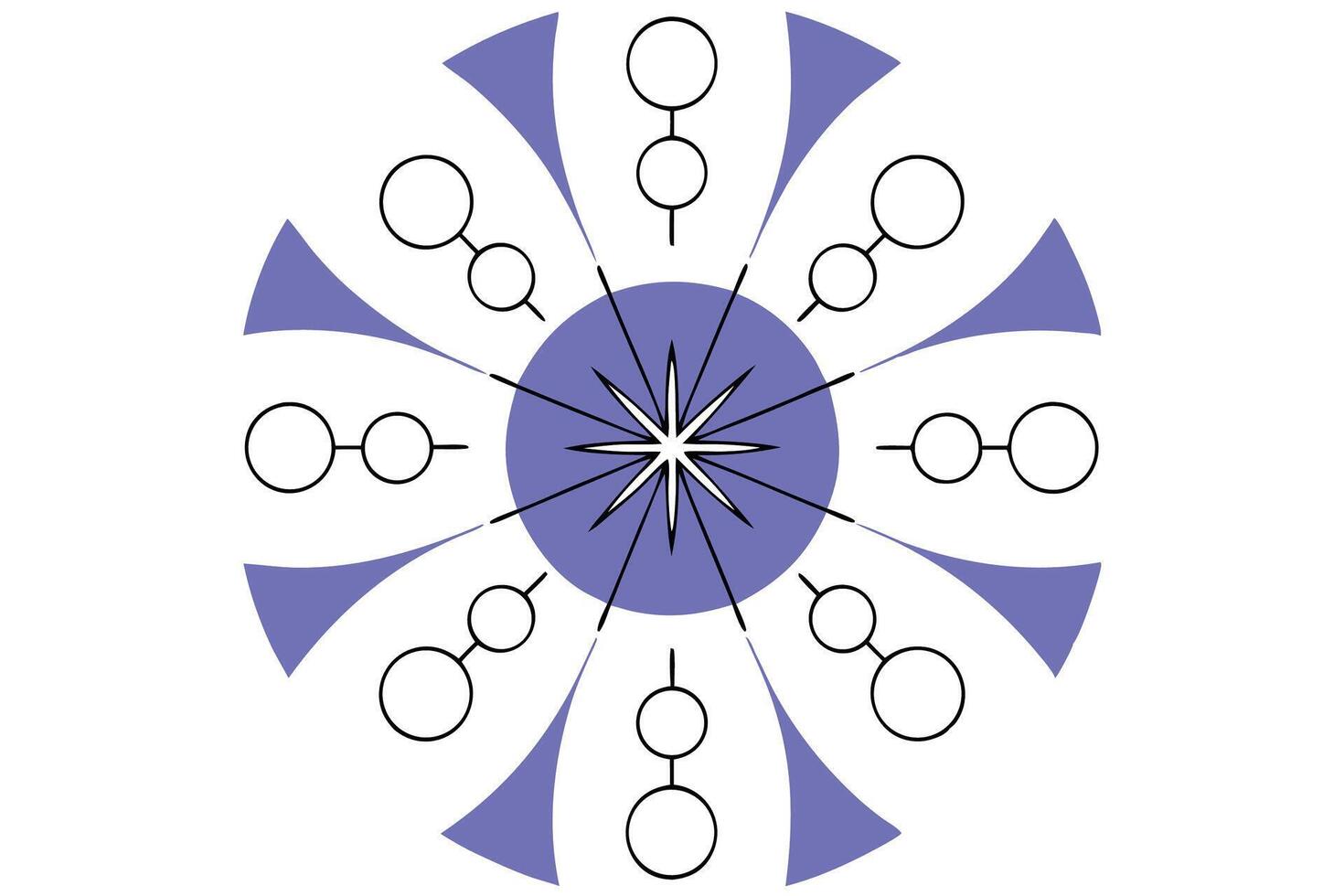 A circular design with a circle in the center vector