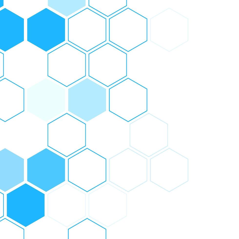 Abstract blue hexagon background. Geometric shape technology digital hi tech banner. Medical, technology or science design. vector