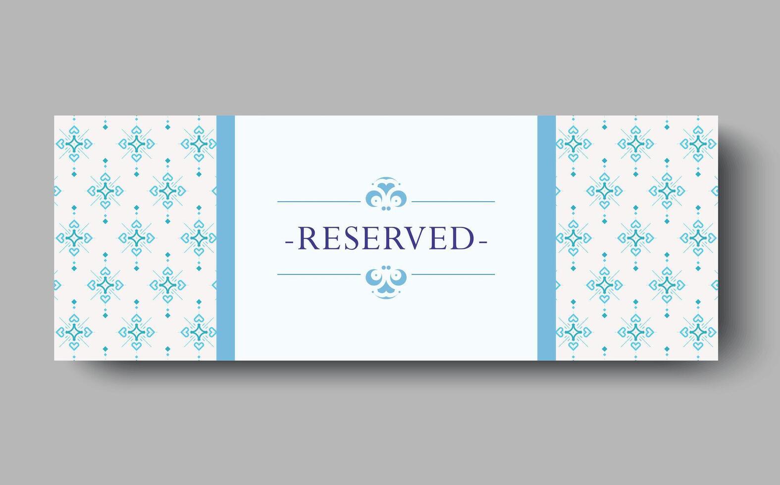 Elegant Ornamental Reserved Sign with Geometric Pattern for Table or Event vector
