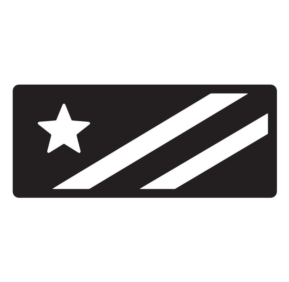 Black and white abstract design featuring a star and diagonal stripes on rectangular shape vector