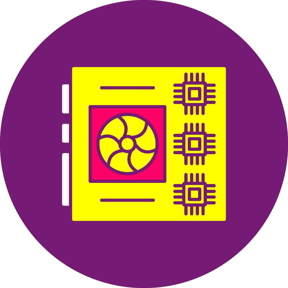 Motherboard Glyph Gino Color Mainboard Logic Board System Board Circuit vector