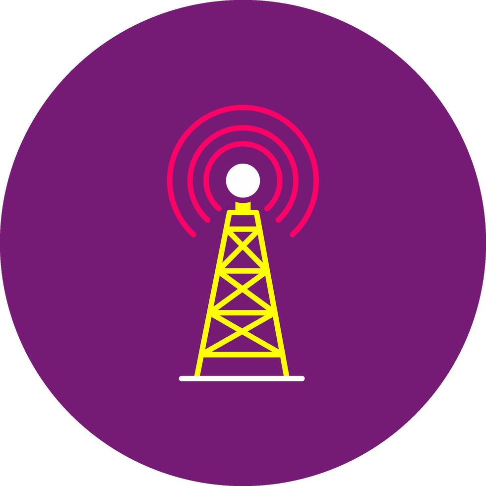 Radio Tower Glyph Gino Color Broadcast Signal Communication Transmitter vector