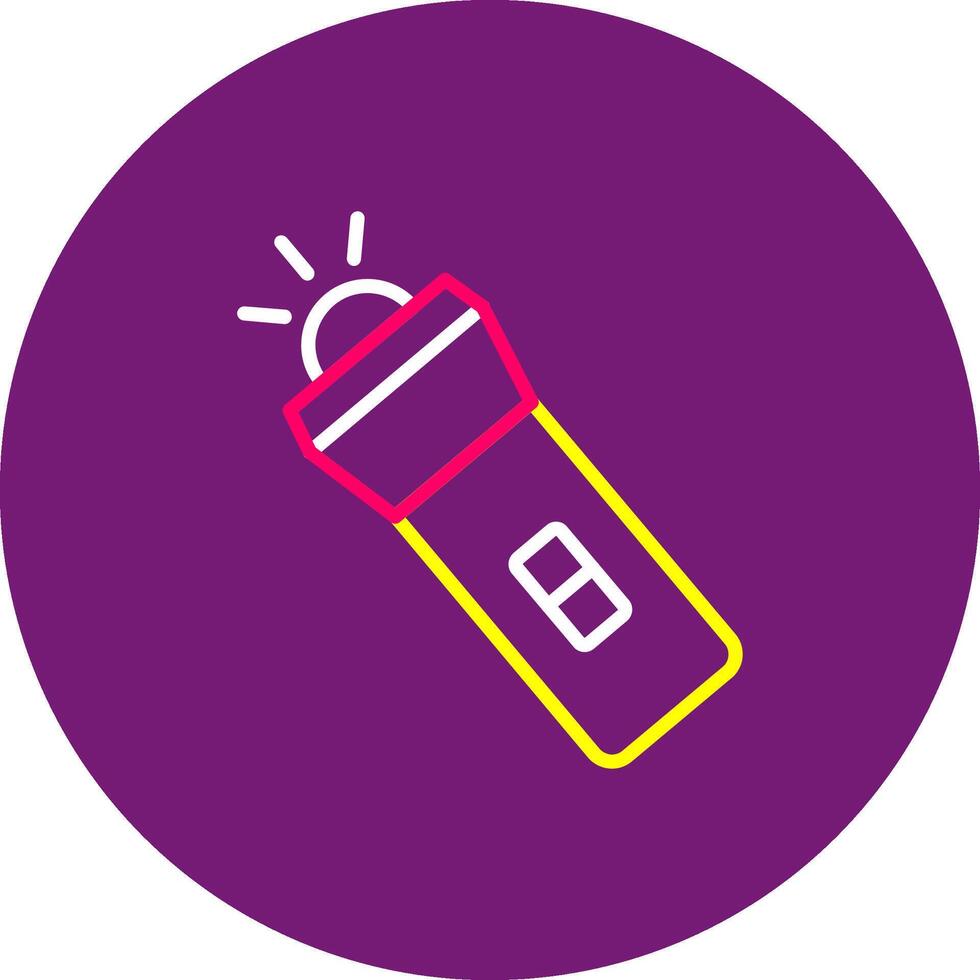 Flashlight Lined of Torch Light Illuminator Beacon vector