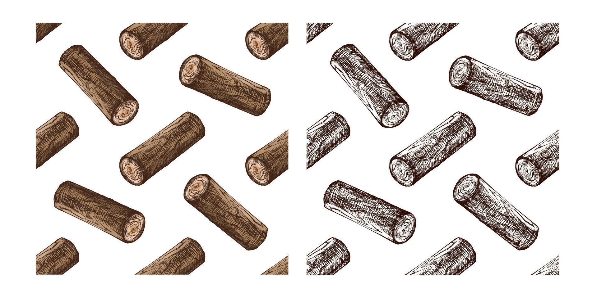 Wood log pattern design for backgrounds vector