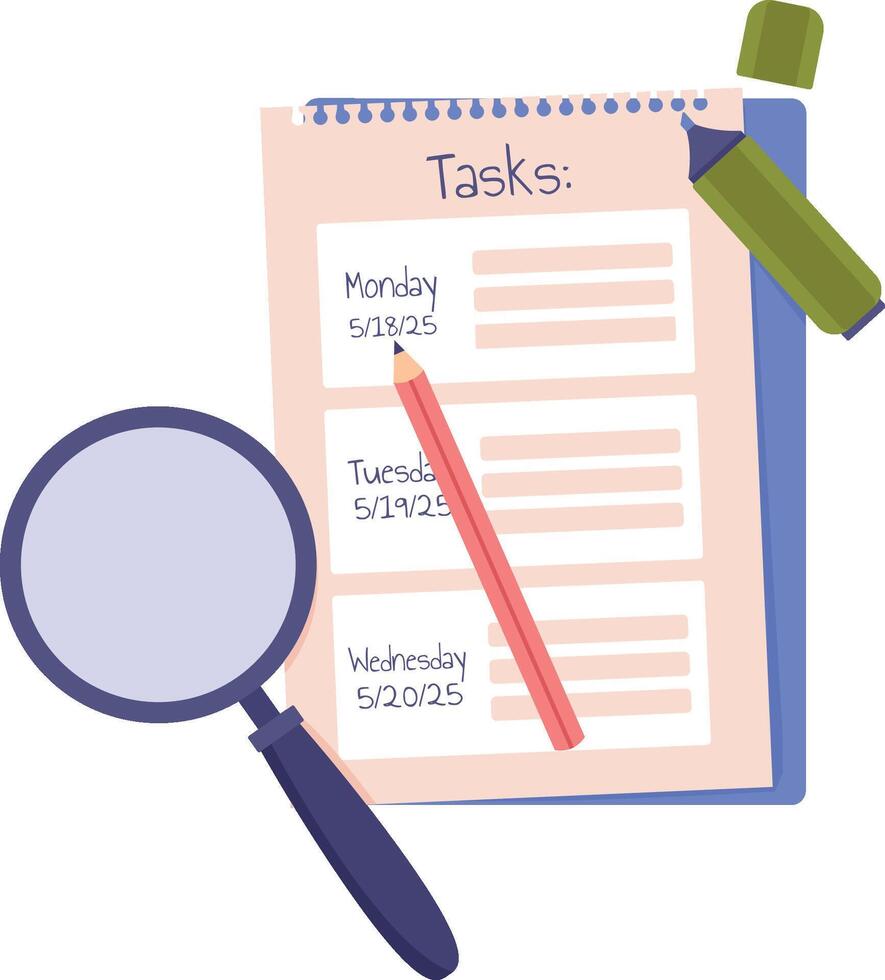 Tablet With Tasks Sheet vector