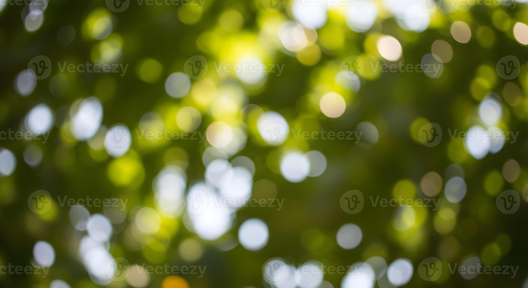 Abstract bokeh light effect background with soft circular light patterns from sunlight through foliage, high-resolution and natural photo