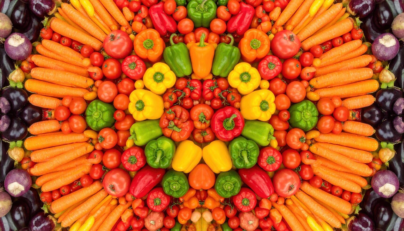 A kaleidoscope of colorful vegetables photo