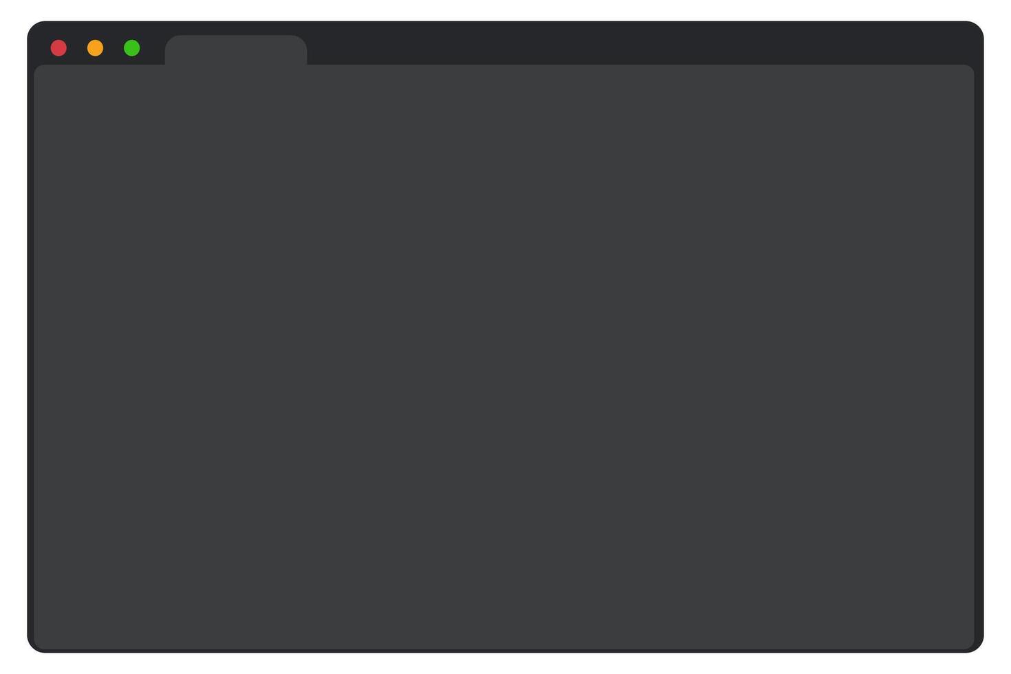 Web browser mockup window in dark mode modern simple line. web interface blank. Frame screen webpage ui template, interface bar. vector