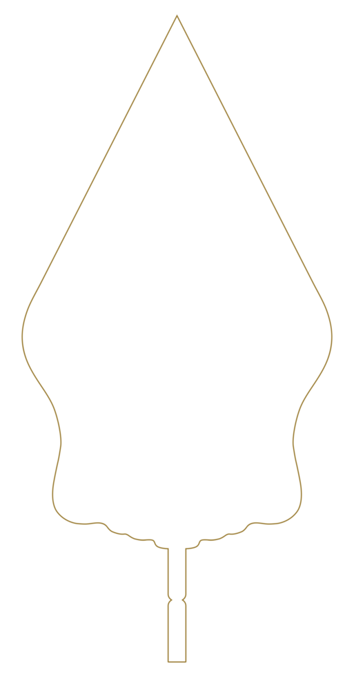 'Gunungan Wayang' Silhouette Lineart, a 'gunungan' is a triangular or conical figure that appears at the beginning and end of a wayang performance, Javanese Shadow Puppet. Javanese Culture Icon Symbol png