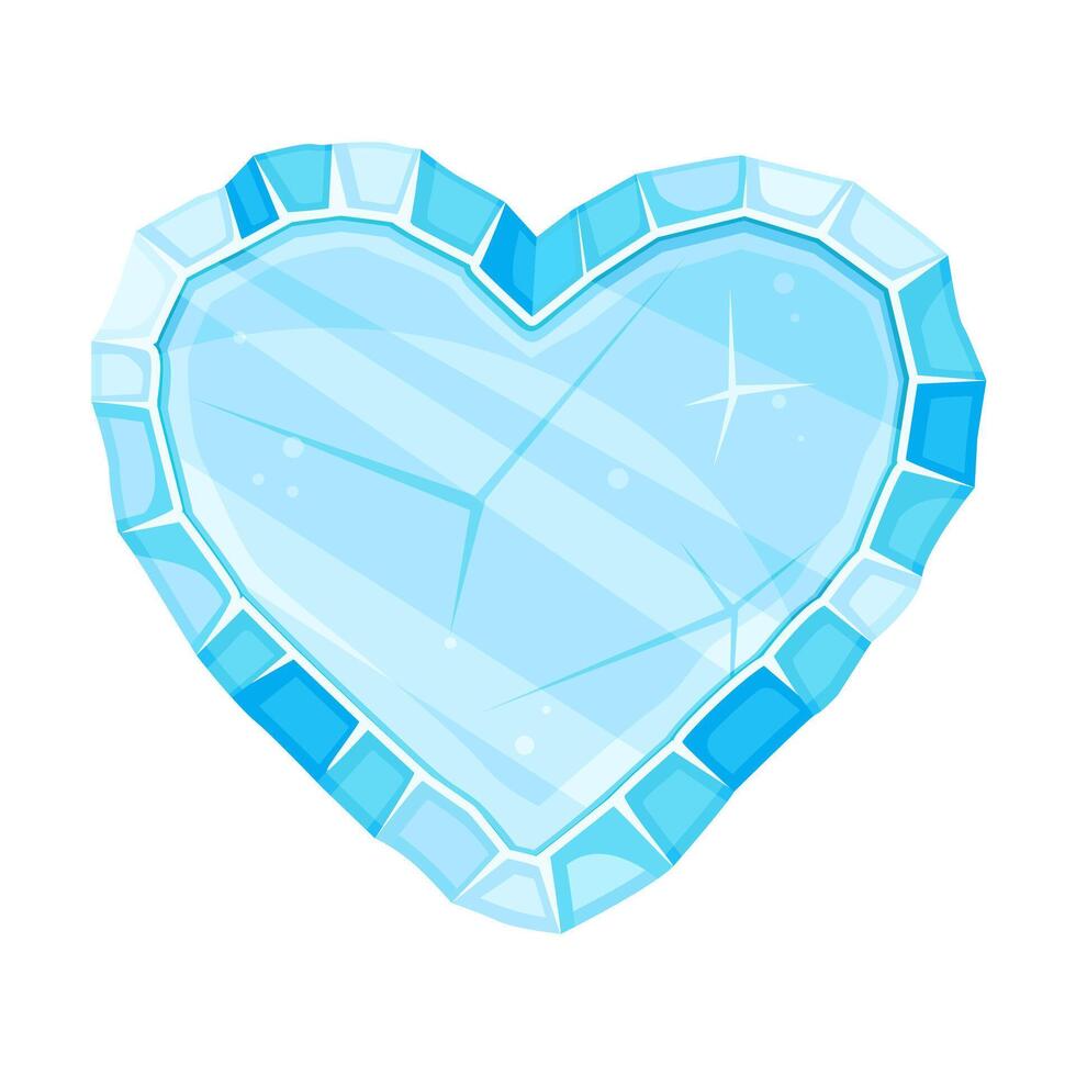 Blue Heart Ice Shaped Element for Game and Web Design Illustration vector