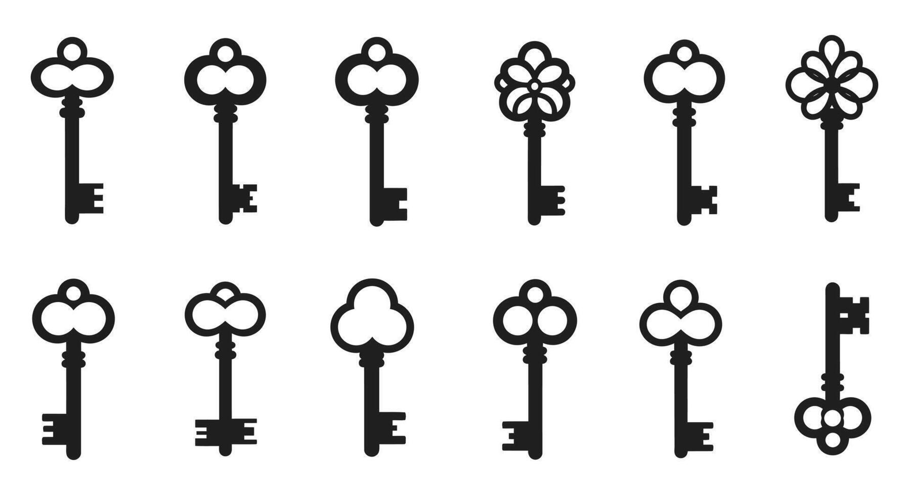 A set of keys with different designs vector