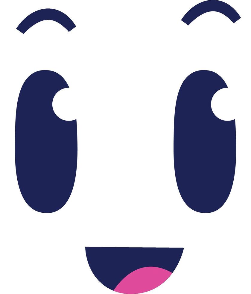 Childish Abstract Face with Happy Expression vector