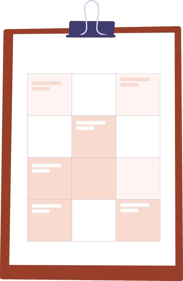 Schedule Paper Sheet On Tablet vector