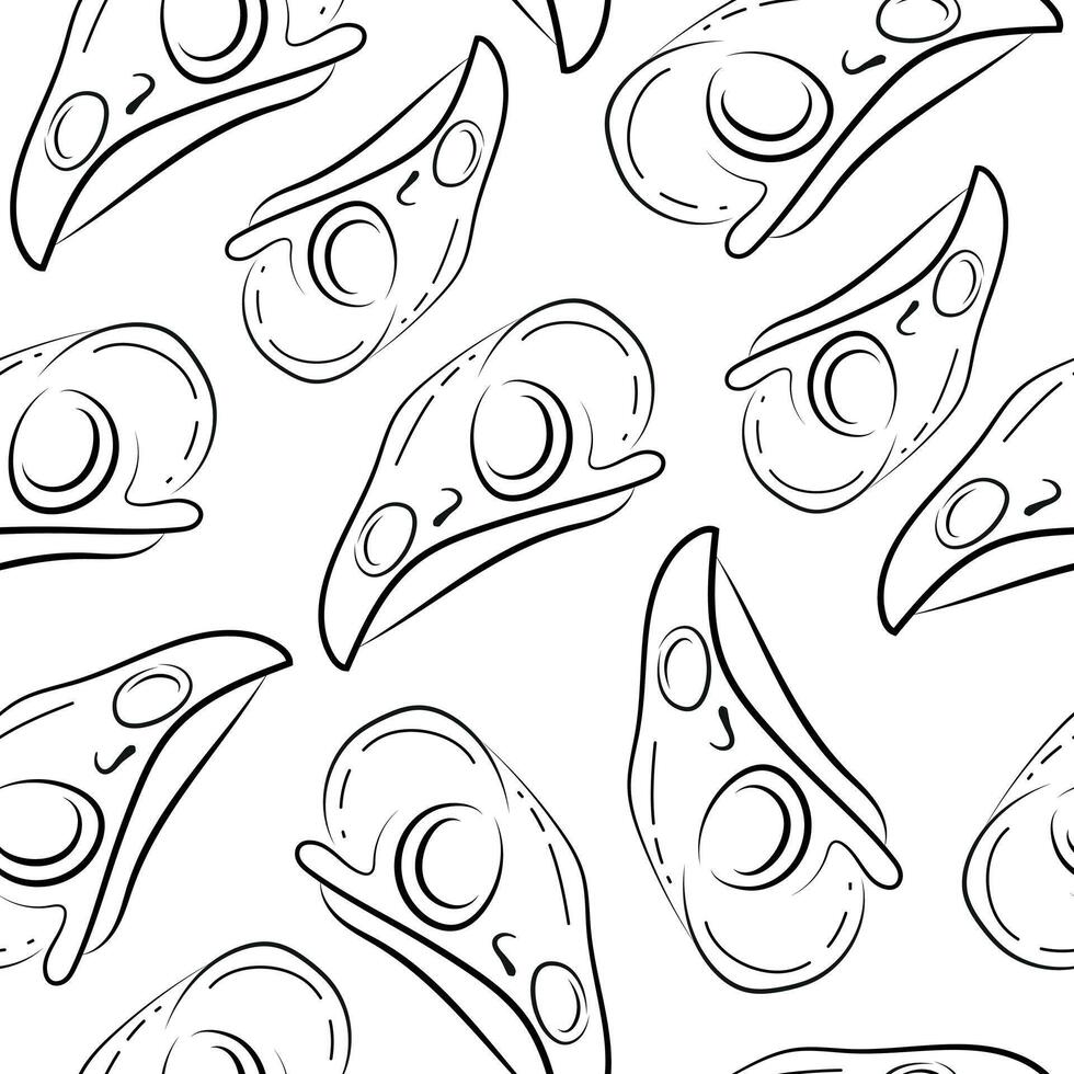 seamless pattern with bird skull icon in line art style drawn with various outlines, suitable for gothic or Halloween designs vector