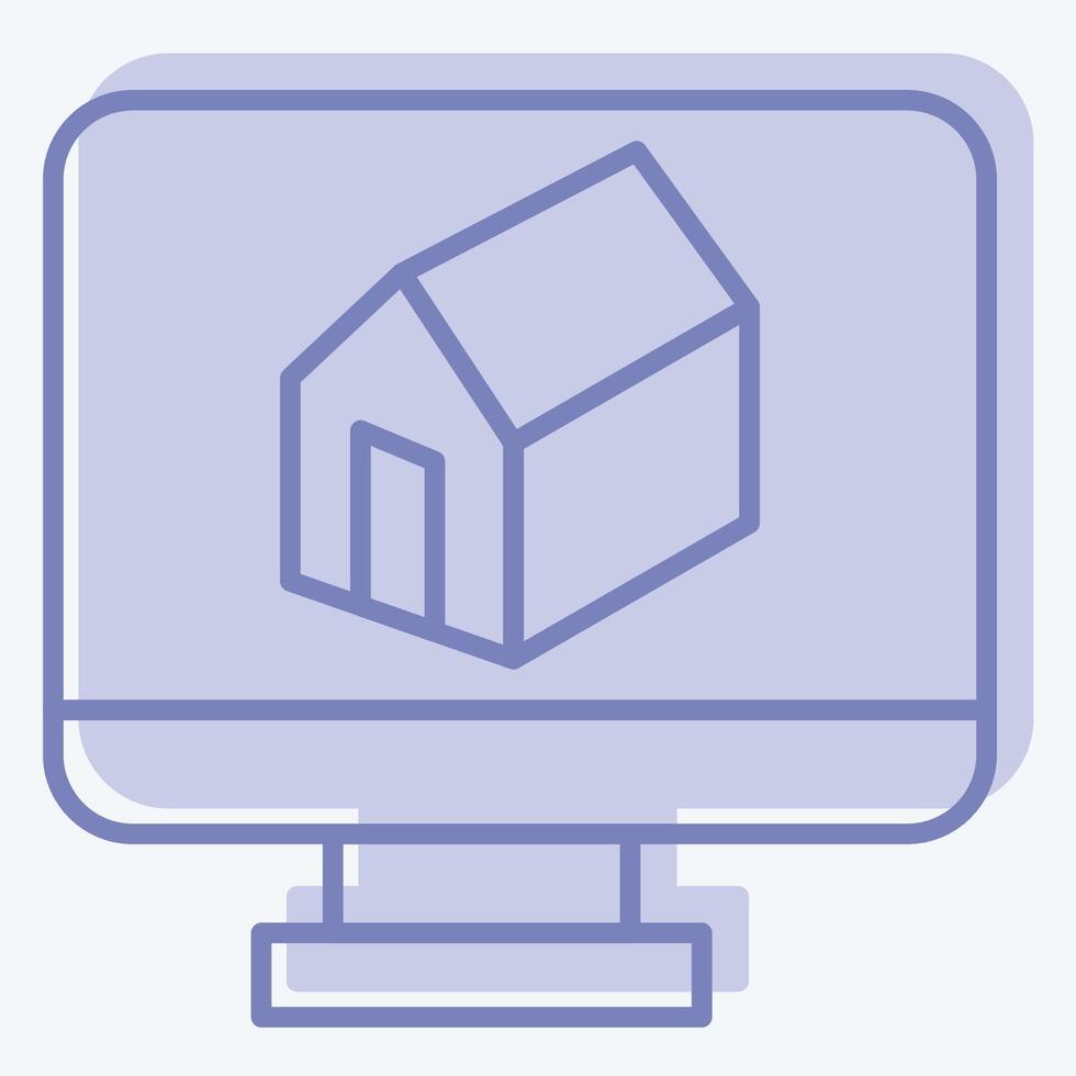 Icon 3D Printing. related to Printing symbol. two tone style. design editable vector