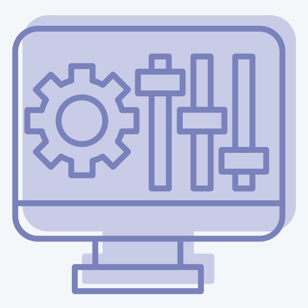Icon Configuration. related to Printing symbol. two tone style. design editable vector