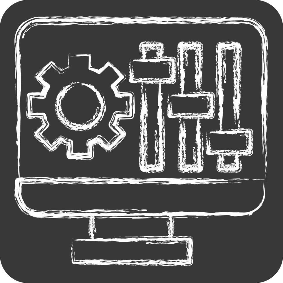 Icon Configuration. related to Printing symbol. chalk Style. design editable vector