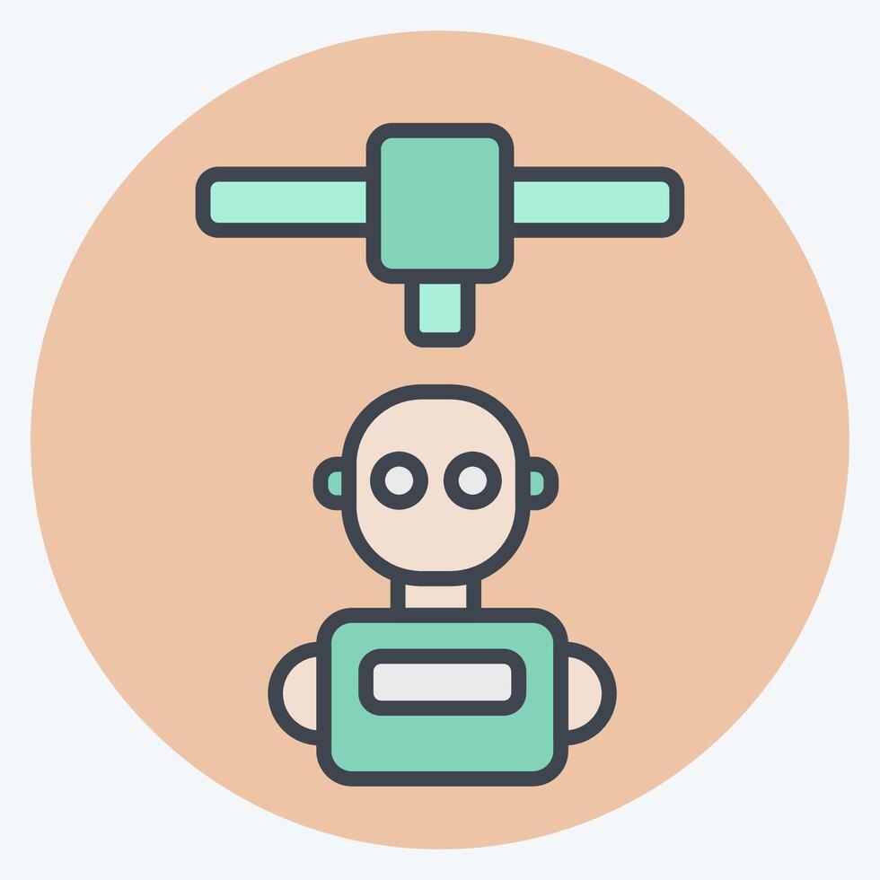 Icon Robotics. related to Printing symbol. color mate style. design editable vector