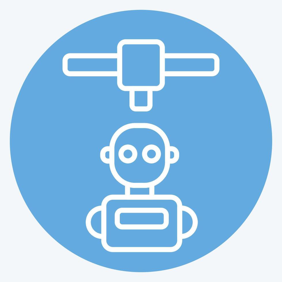 Icon Robotics. related to Printing symbol. blue eyes style. design editable vector