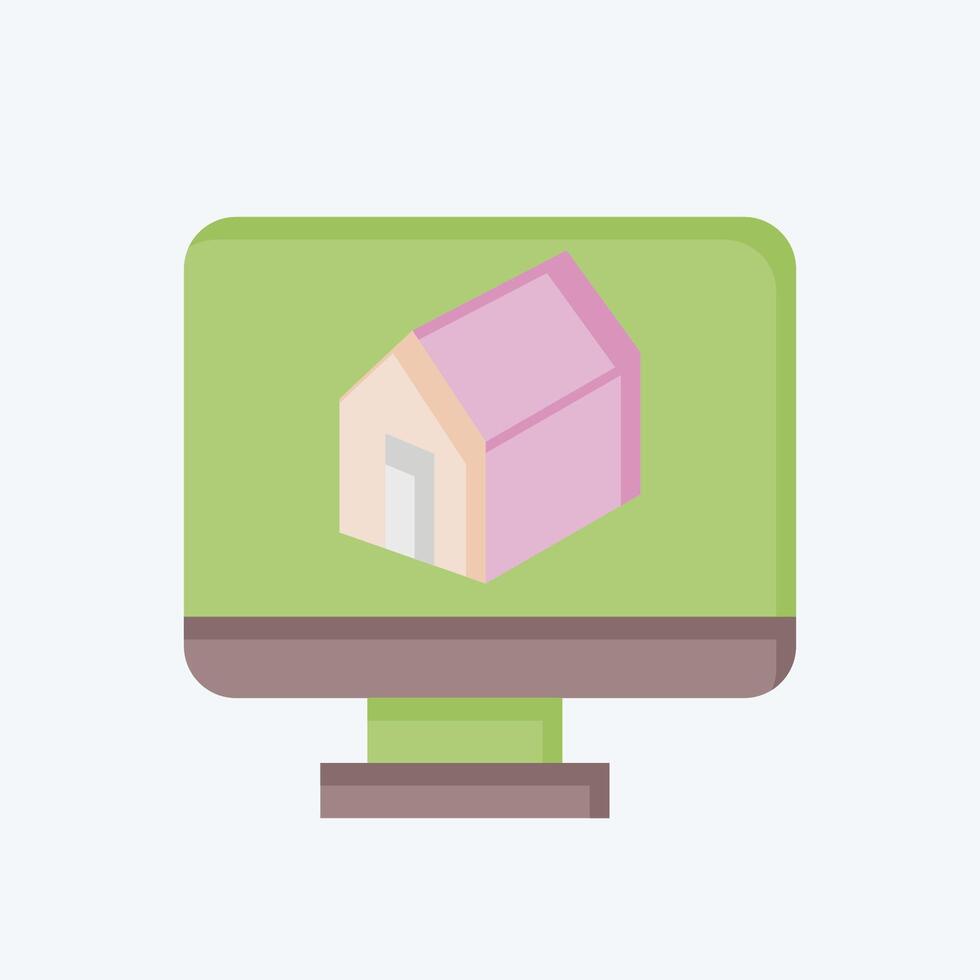 Icon 3D Printing. related to Printing symbol. flat style. design editable vector