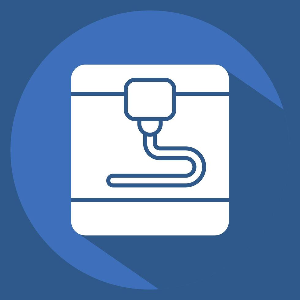 Icon 3D Printer. related to Printing symbol. long shadow style. design editable vector