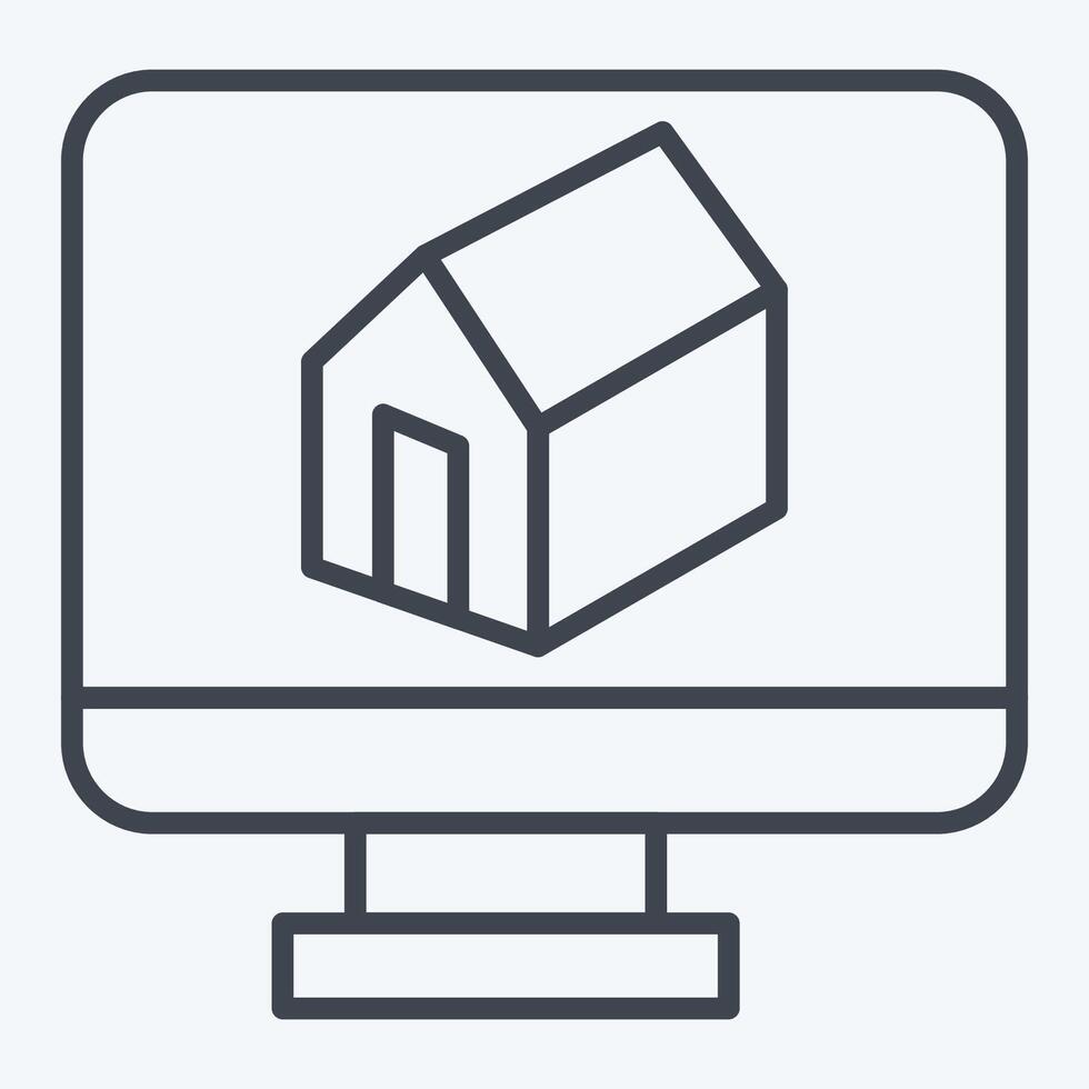 Icon 3D Printing. related to Printing symbol. line style. design editable vector