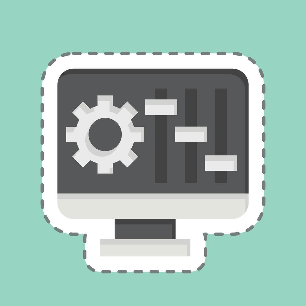 Sticker line cut Configuration. related to Printing symbol. design editable vector