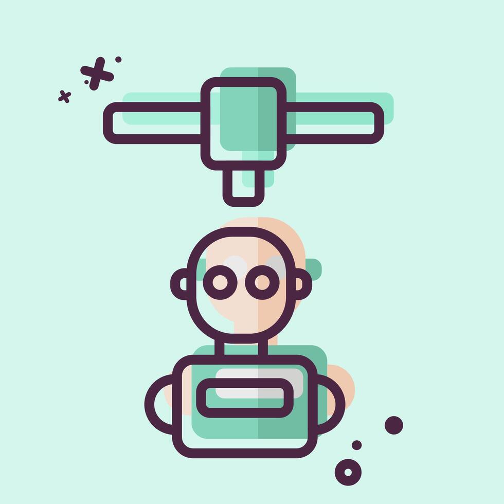 Icon Robotics. related to Printing symbol. MBE style. design editable vector