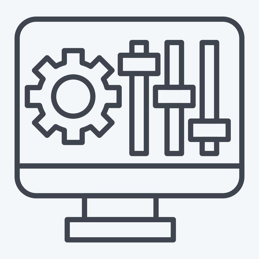 Icon Configuration. related to Printing symbol. line style. design editable vector