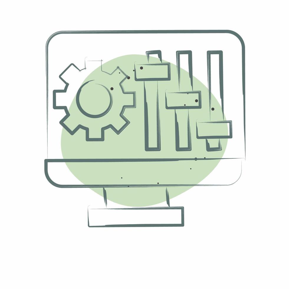 Icon Configuration. related to Printing symbol. Color Spot Style. design editable vector