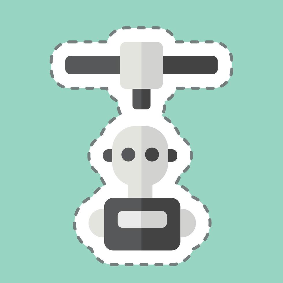 Sticker line cut Robotics. related to Printing symbol. design editable vector