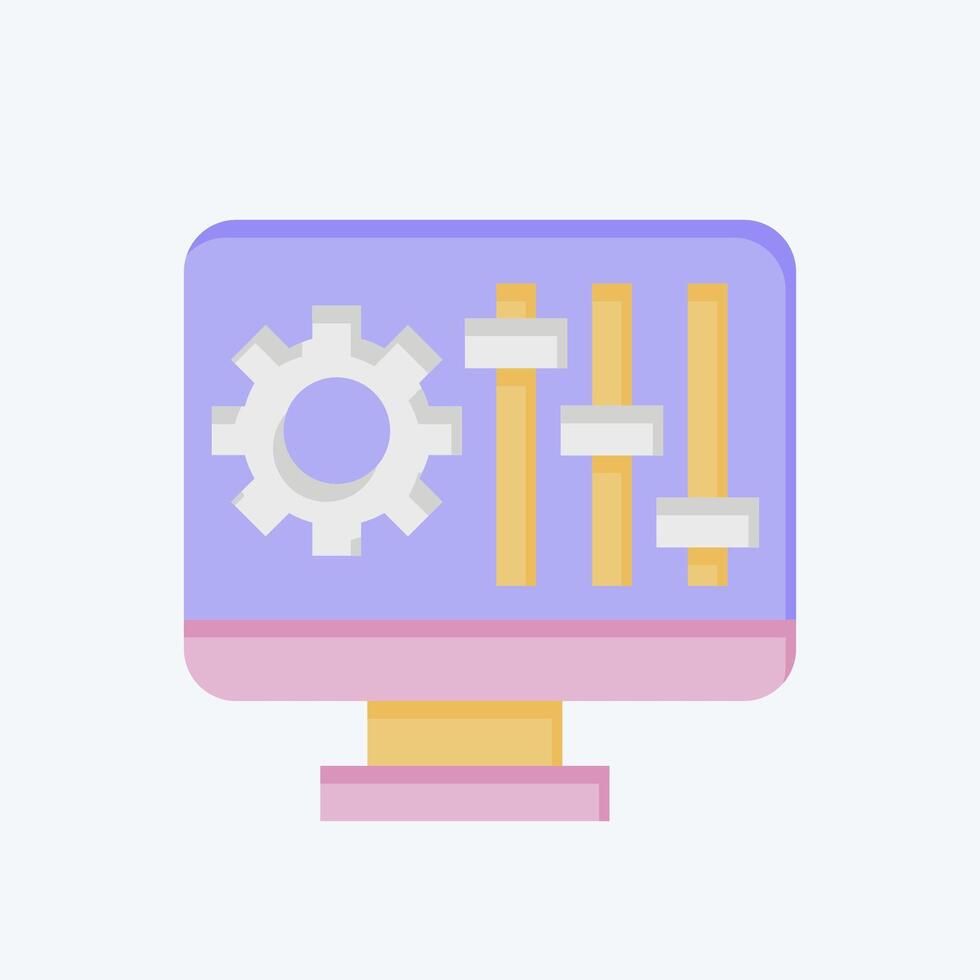 Icon Configuration. related to Printing symbol. flat style. design editable vector