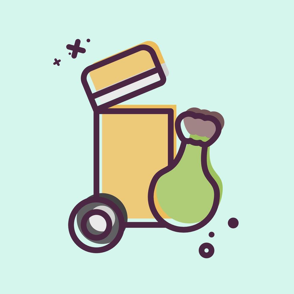 Icon Garbage Can. related to Downtown symbol. MBE style. design editable vector