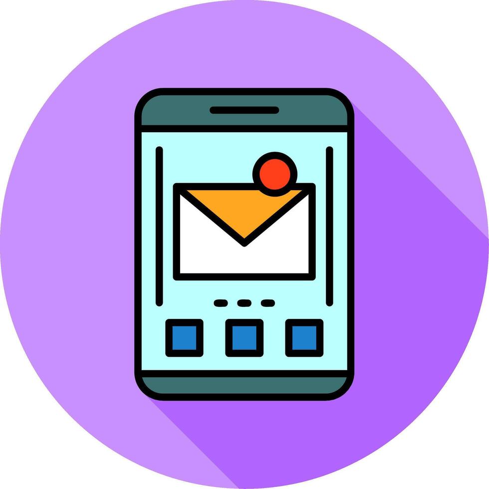 Mail Mobile Interface Minimal filled Circle Icon vector