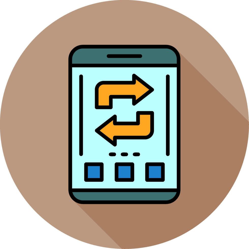 Refresh Mobile Interface Minimal filled Circle Icon vector